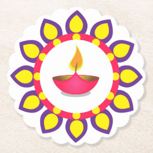 Posavasos De Papel Diwali Diya