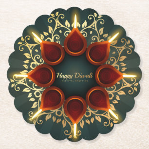 Posavasos De Papel Diwali Diya
