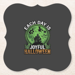 Posavasos De Papel Doble Trabajo Bruja Calabaza Halloween Telaraña
