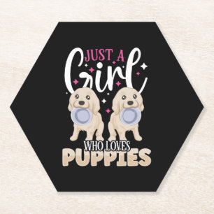 Posavasos De Papel DOG PUPPIE es solo un Chica que ama los Cachorros