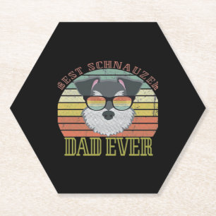 Posavasos De Papel Dog Vintage Mejor Schnauzer Dad siempre Padres Tsh
