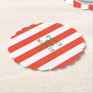 Posavasos De Papel Dolce Far Niente Italia Tiras Rojas Cabana