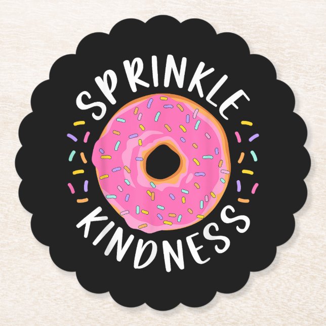 Posavasos De Papel Donut Sprinkle Kindness Chicas graciosas (Anverso)