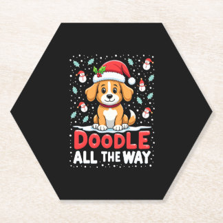 Posavasos De Papel Doodle Todo El Camino Gorra De Santa Divertida Gol