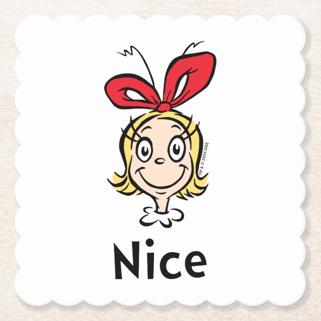 Posavasos De Papel Dr. Seuss | Cindy-Lou que es agradable (Anverso)