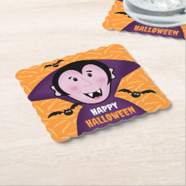 Posavasos De Papel Drácula de vampiro golpea a los niños cuelgan feli