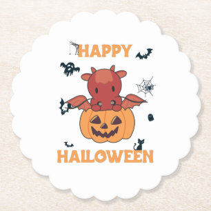 Posavasos De Papel Dragón En Calabaza Dulce Dragón Feliz Halloween