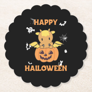 Posavasos De Papel Dragón En Calabaza Dulce Dragón Feliz Halloween
