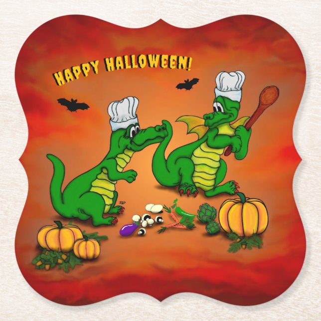Posavasos De Papel Dragones - ¡Feliz Halloween! Hoy cocinaré (Anverso)