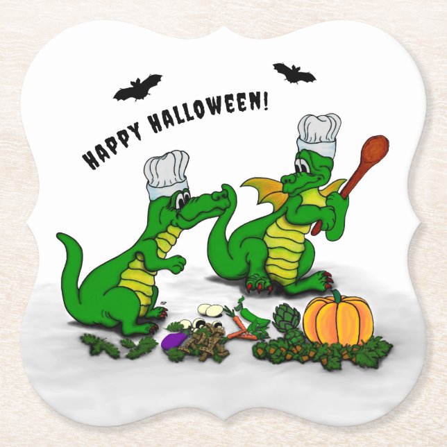 Posavasos De Papel Dragones - ¡Feliz Halloween! Hoy cocinaré (Anverso)