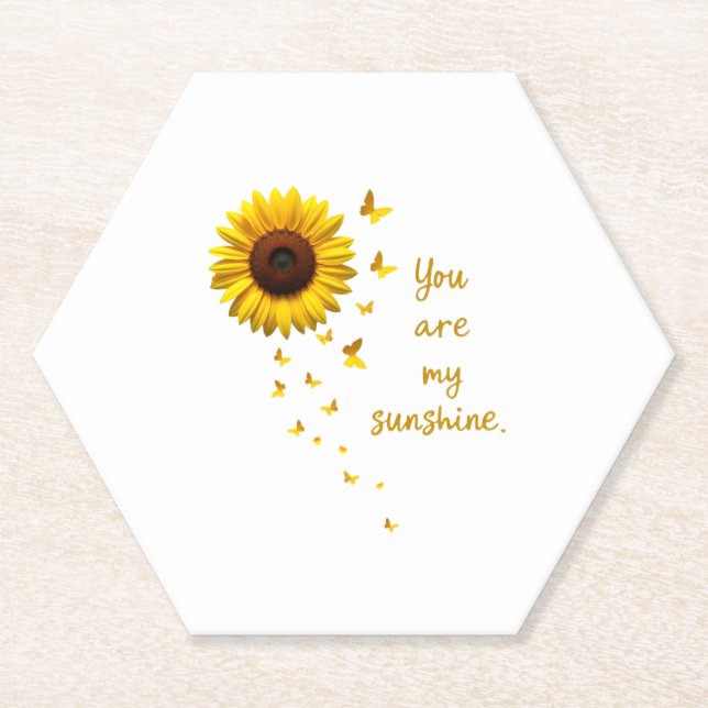 Posavasos De Papel Dragonflies and Sunflower You Are My Sunshine (Anverso)