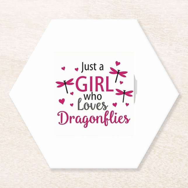 Posavasos De Papel Dragonfly Just A Girl Who Loves Dragonflies T-Shir (Anverso)