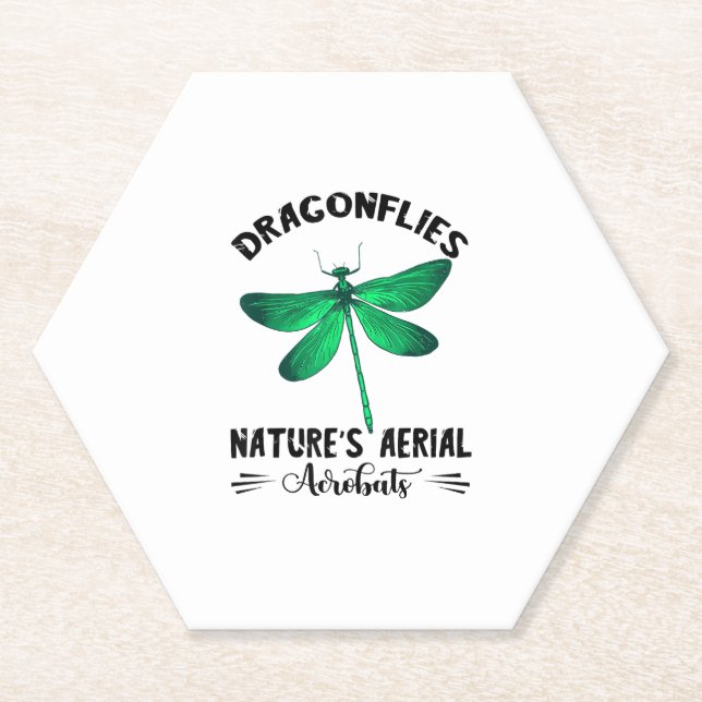 Posavasos De Papel Dragonfly Nature Insect Nature's Aerial Acrobat Dr (Anverso)