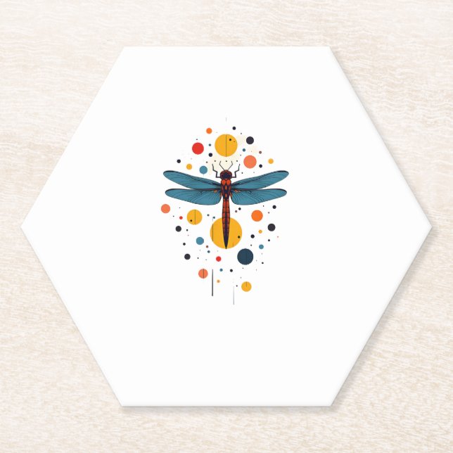Posavasos De Papel Dragonfly Painting Art Animal Abstract Graphic Dra (Anverso)