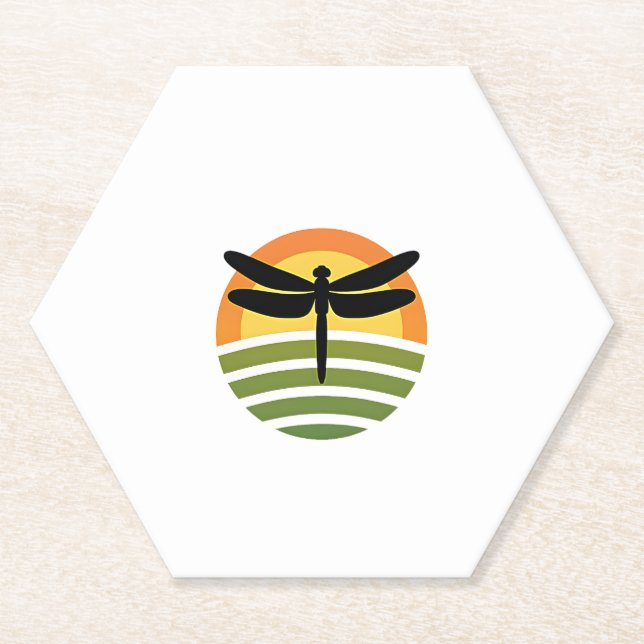 Posavasos De Papel Dragonfly Retro (1) (Anverso)