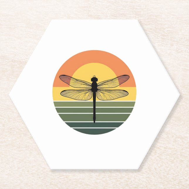 Posavasos De Papel Dragonfly Retro (2) (Anverso)