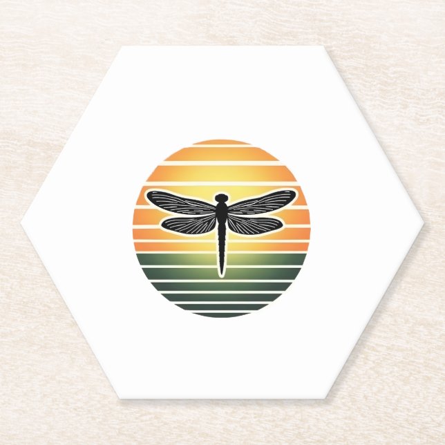 Posavasos De Papel Dragonfly Retro (3) (Anverso)