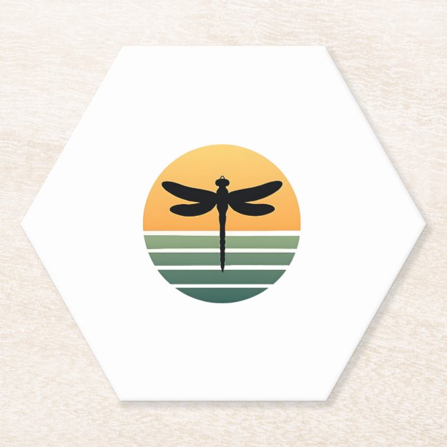 Posavasos De Papel Dragonfly Retro (4) (Anverso)