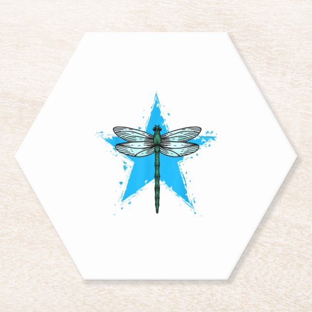 Posavasos De Papel Dragonfly Star Design Insect Love Lover Dragonflie (Anverso)