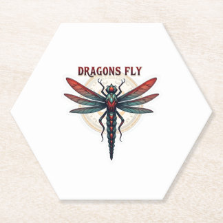 Posavasos De Papel Dragonfly Steampunk con máquina Guay - Vuelo con d
