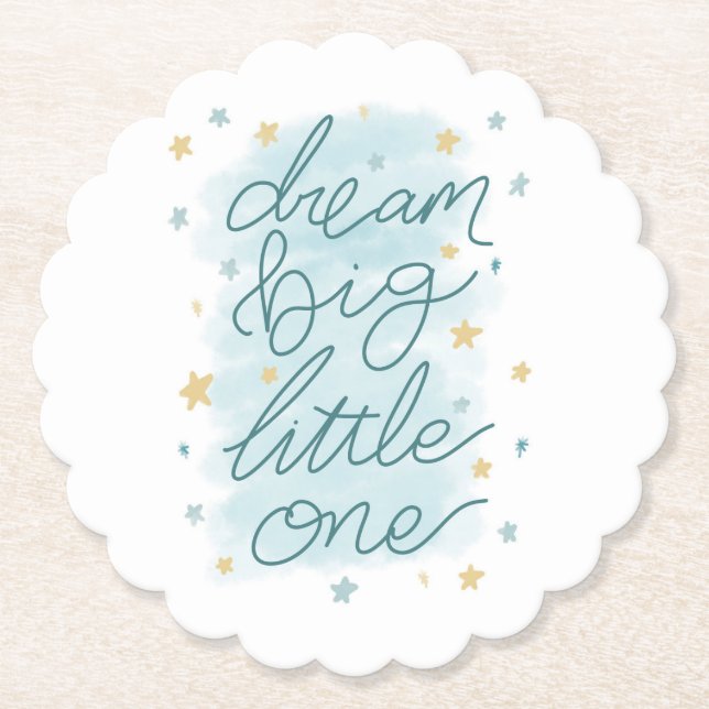 Posavasos De Papel Dream Big Little One Pastel Stars (Anverso)