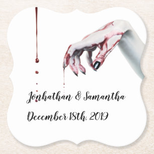 Posavasos De Papel Drink Coasters Geométrico Xzombie goteo de sangre