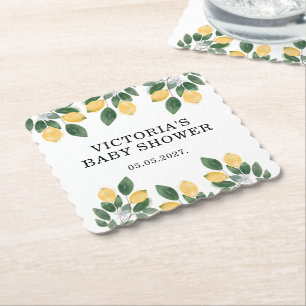 Posavasos De Papel Ducha de Bebé de Limón