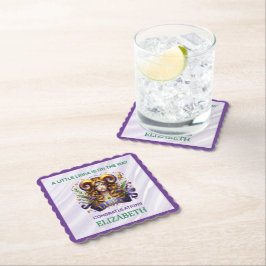 Posavasos De Papel Ducha de bebé Libra Lavanda y Verde Zodiaco