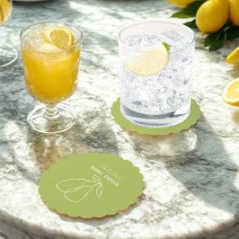 Posavasos De Papel Ducha de Noche Pear Perfecta Verde Moderno