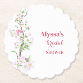 Posavasos De Papel Ducha de novia Apple Blossom personalizada