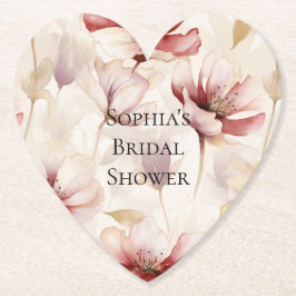 Posavasos De Papel Ducha de novia floral de lavanda de crema de borgo