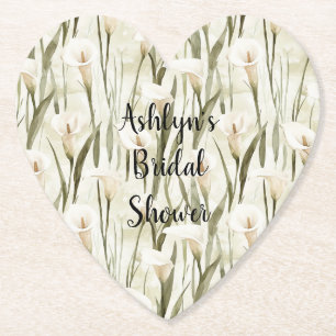 Posavasos De Papel Ducha de Novia Floral de Lirio de Calla Blanco