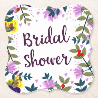 Posavasos De Papel Ducha de Novia Flores Vintage