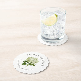 Posavasos De Papel Ducha de novia Hydrangea blanca