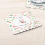 Posavasos De Papel Ducha de Novia Mariposa Floral Rosa Blush Menta<br><div class="desc">Ducha de Novia Mariposa Floral Rosa Blush Menta</div>