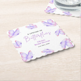 Posavasos De Papel Ducha de Novia Mariposas de por Vida Púrpura 
