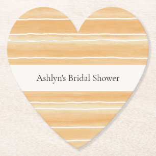 Posavasos De Papel Ducha de Novia Rayas Crema Melocotón