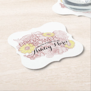 Posavasos De Papel Ducha nupcial Terra Cotta Contorno Bouquet Persona