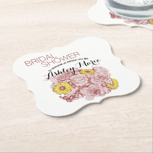 Posavasos De Papel Ducha nupcial Terra Cotta Contorno Bouquet Persona