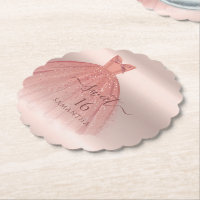 Dulce 16 Rosa Dorado Moderno Script Glam Cumpleaño