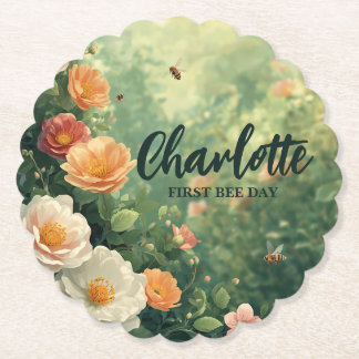 Posavasos De Papel Dulce abeja Bumble Wildlfower Cumpleaños de primav