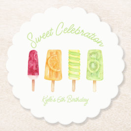 Posavasos De Papel Dulce Celebración Popsicle Cumpleaños