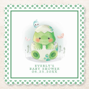 Posavasos De Papel Dulce Huevo de Dinosaurio Acuarela Niño Baby Showe