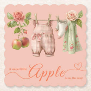 Posavasos De Papel Dulce pequeña manzana Baby Shower Otoño Rústico