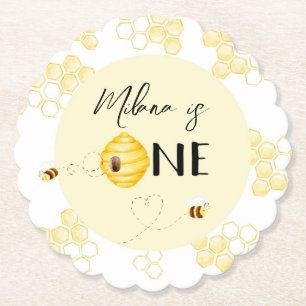 Posavasos De Papel Dulce ser un Bee 1º cumpleaños