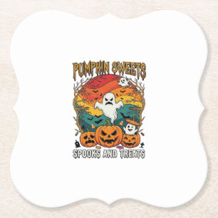 Posavasos De Papel Dulces De Calabaza Espeluznantes Halloween Fantasm