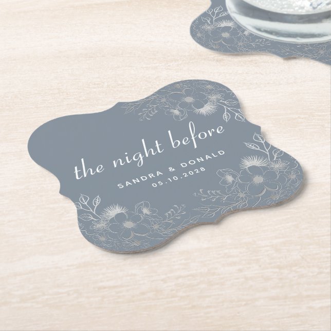 Posavasos De Papel Dusty Blue Rehearst Dinner Bebe Monstruo (En perspectiva)