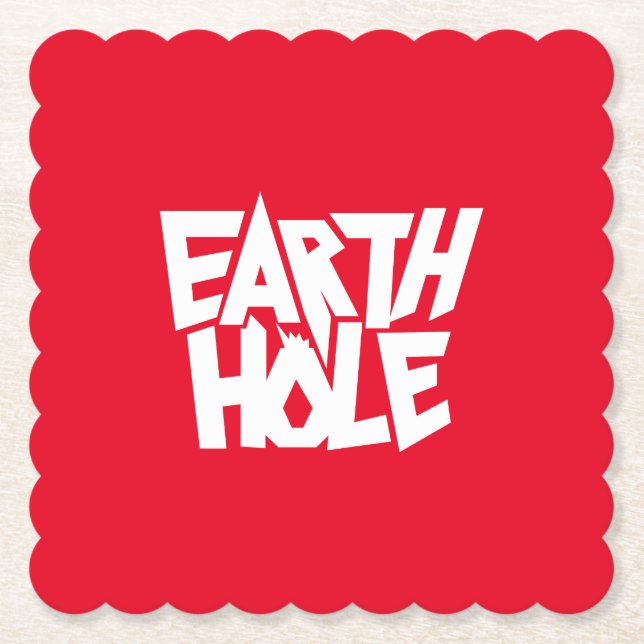 Posavasos de papel Earth Hole Rojo (Anverso)