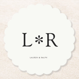 Posavasos De Papel Ebony & Ivory Simple Chic Couple