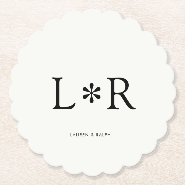 Posavasos De Papel Ebony & Ivory Simple Chic Couple (Anverso)